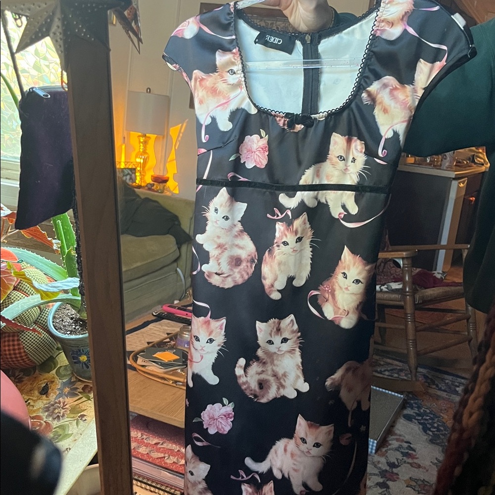 Cute Cat Print Dress